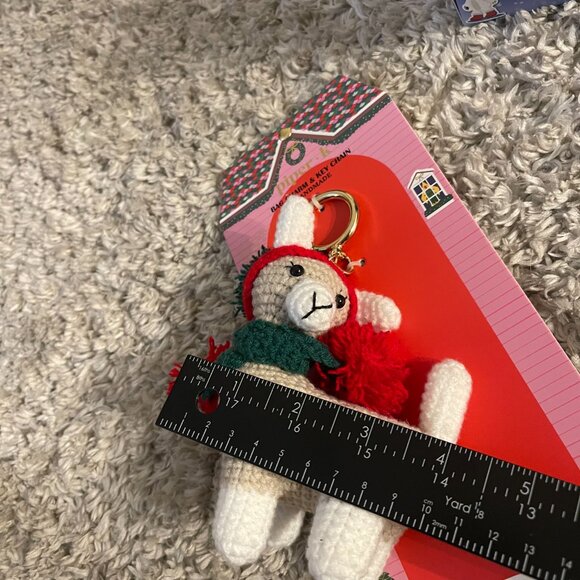 Piper.K Crochet Llama Holiday Bag Charm Keychain NWT - Picture 5 of 5